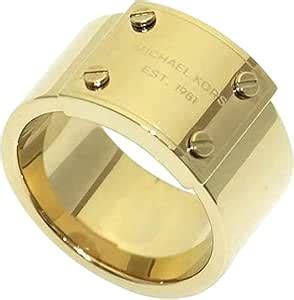 Michael Kors Women's Logo Plaque Band Ring Gold 7